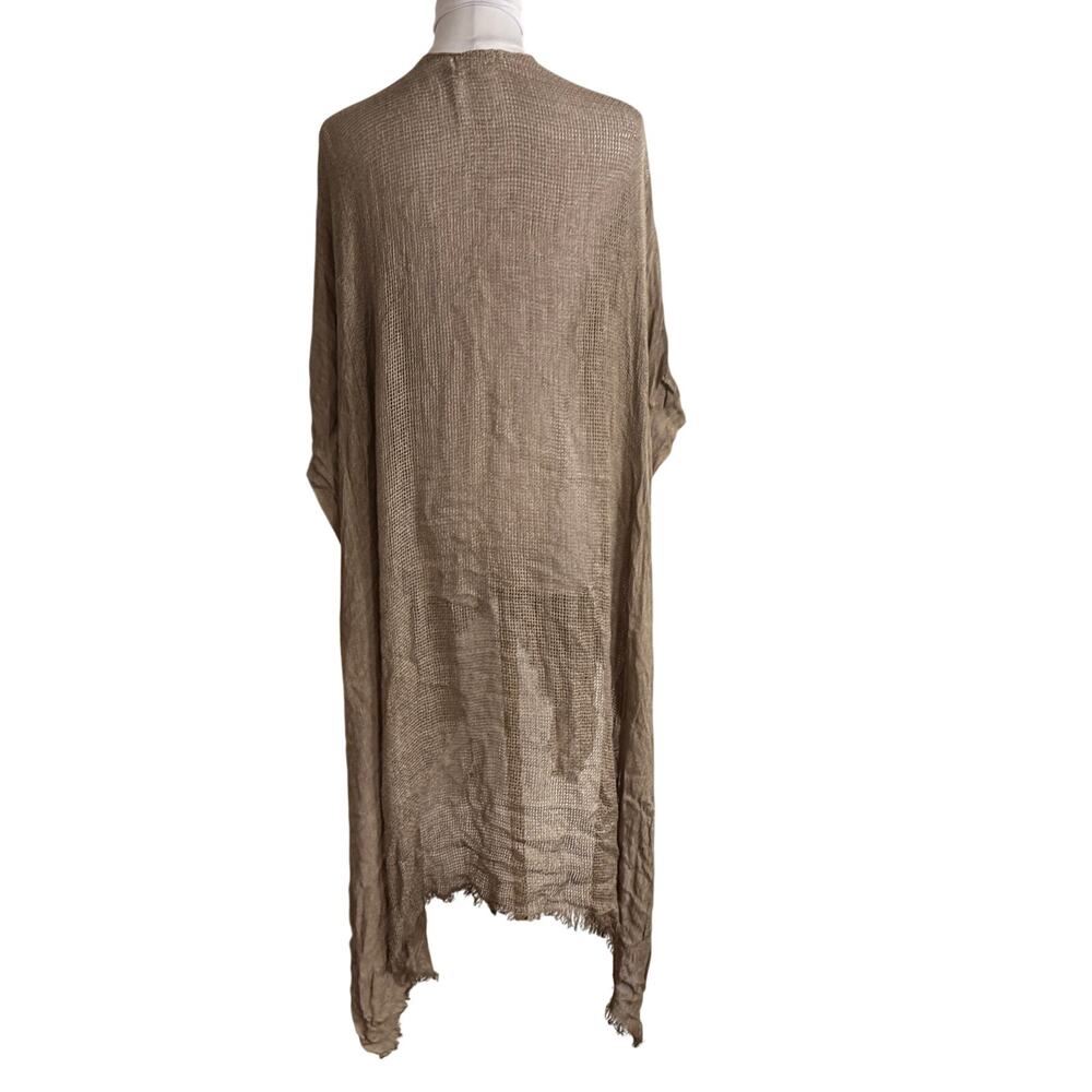 Free People Day Dream Long Kimono Brown Open Knit Duster Cardigan Boho OS - Picture 4 of 10